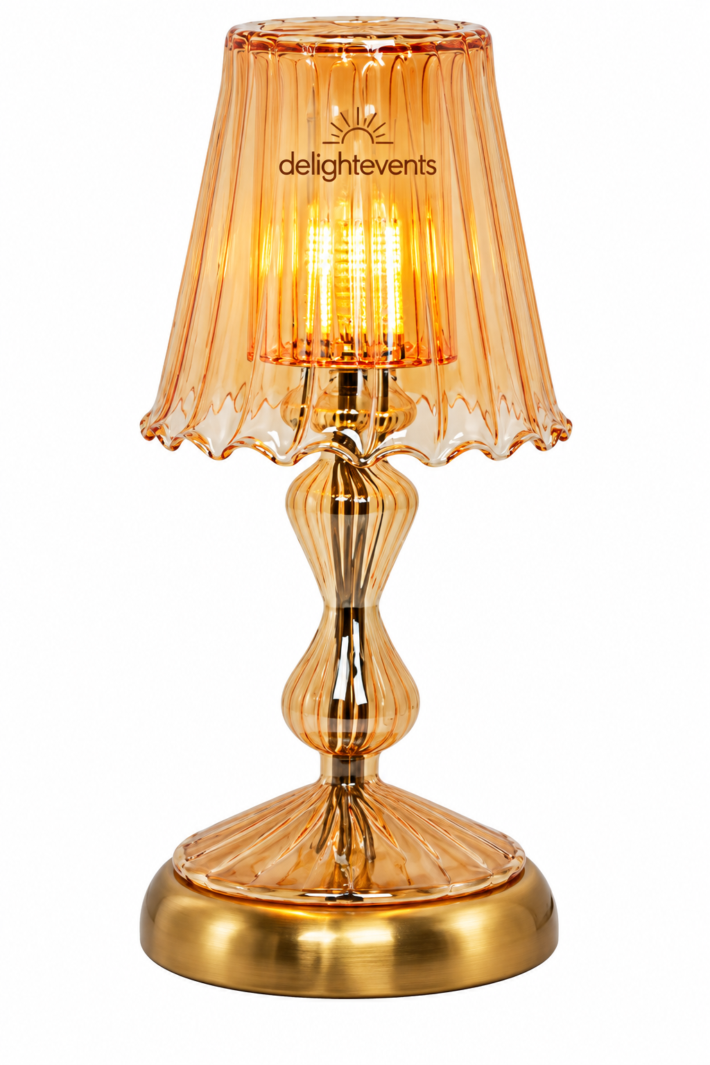 delightevents Amber Glass Table Lamp