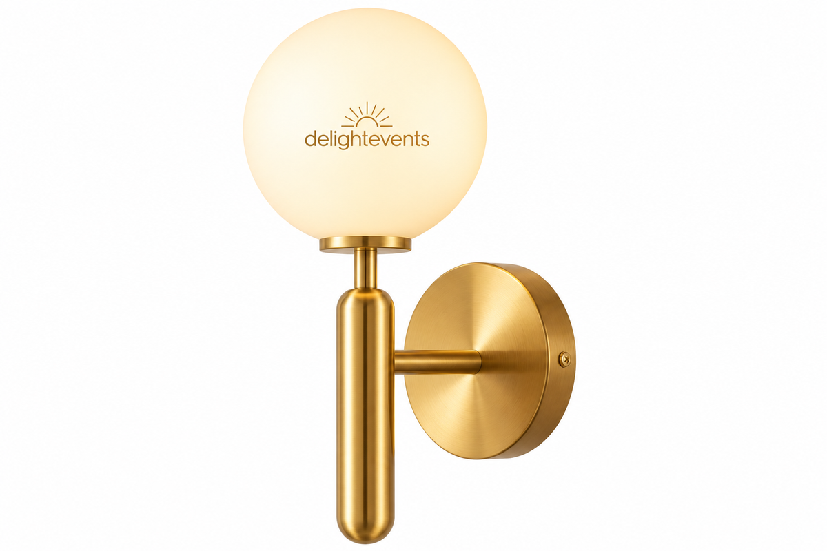 delightevents Gold Globe Wall Light